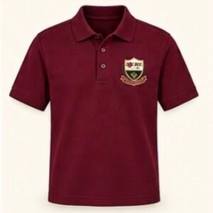 Maroon Crested Short Sleeve Polo