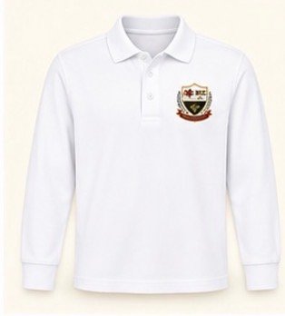 Long Sleeve White Collared Golf Shirt