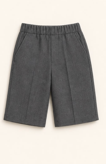 Grey Elastic Waist Shorts